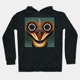 Big Eyed Hoatzin Bird Native Art Hoodie